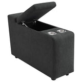 Upholstered Modular Storage Console Dark Grey
