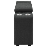 Upholstered Modular Storage Console Dark Grey