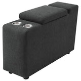 Upholstered Modular Storage Console Dark Grey