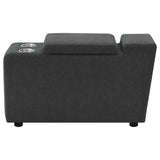 Upholstered Modular Storage Console Dark Grey
