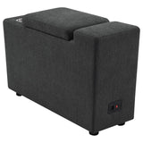 Upholstered Modular Storage Console Dark Grey