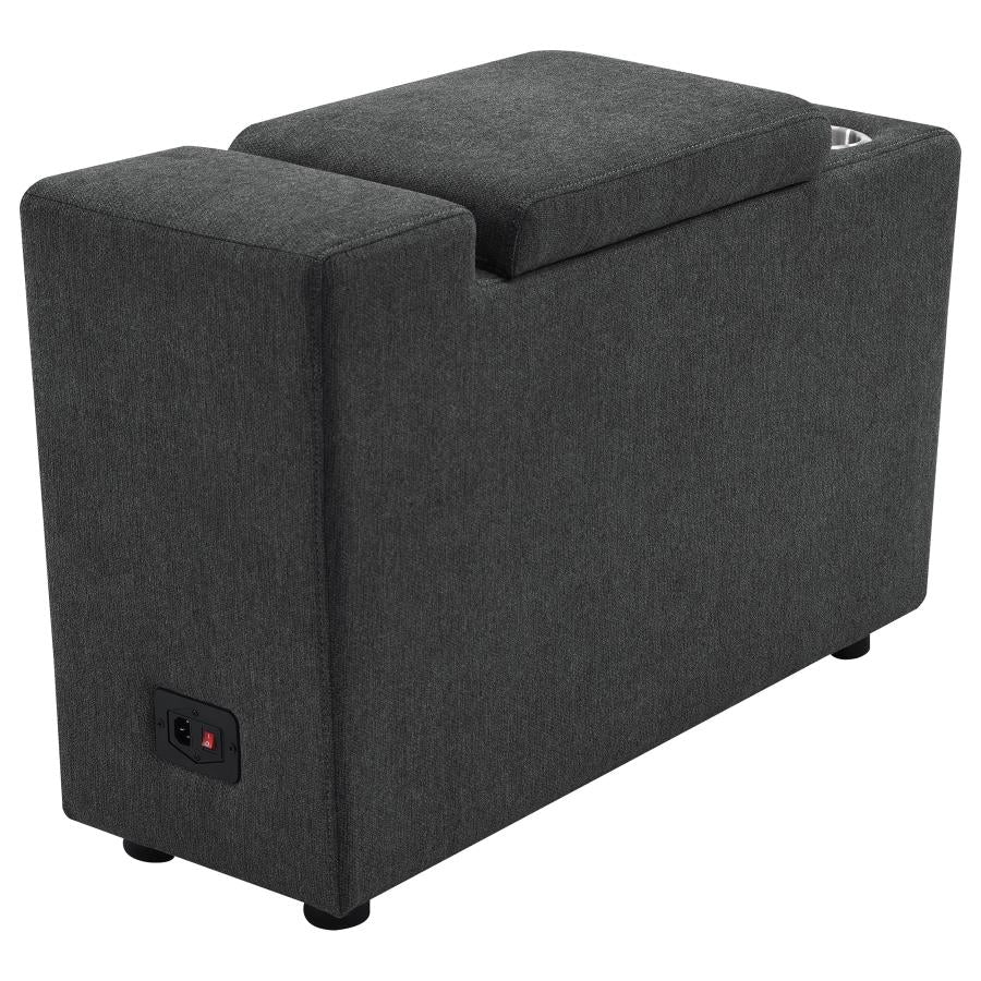 Upholstered Modular Storage Console Dark Grey