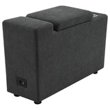 Upholstered Modular Storage Console Dark Grey