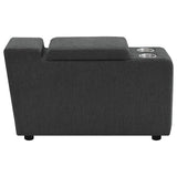 Upholstered Modular Storage Console Dark Grey