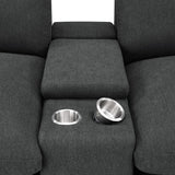 Upholstered Modular Storage Console Dark Grey