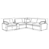 Collins - 6-Piece Modular Power Reclining Sectional