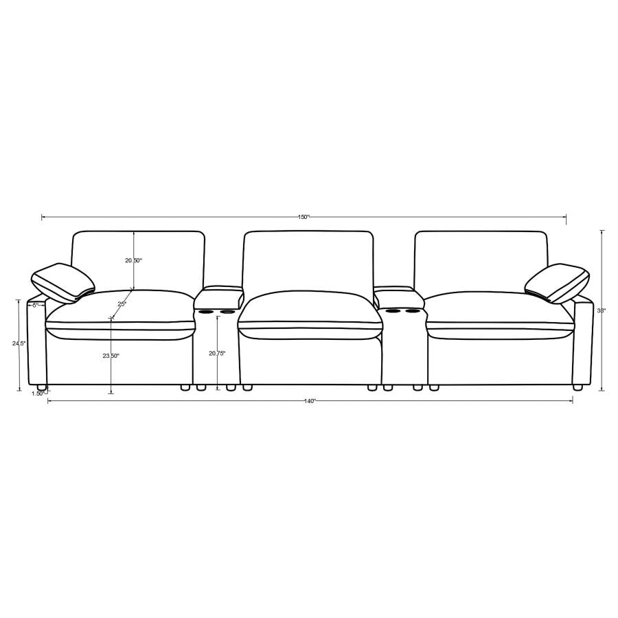 Collins - 5-Piece Power Reclining Home Theater Seating