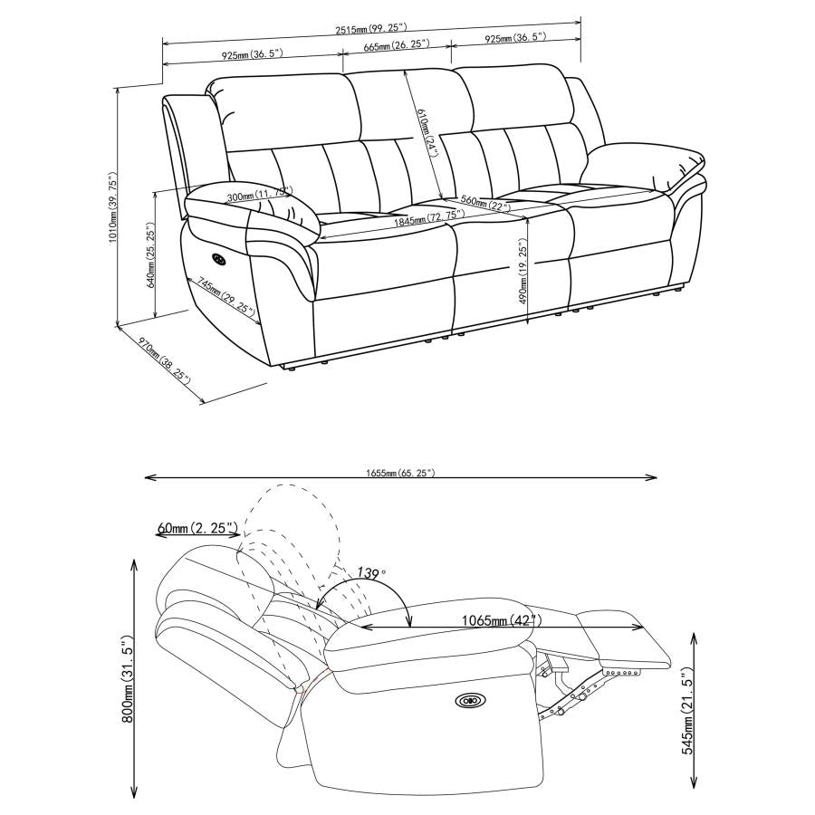 Bahrain - Upholstered Motion Sofa