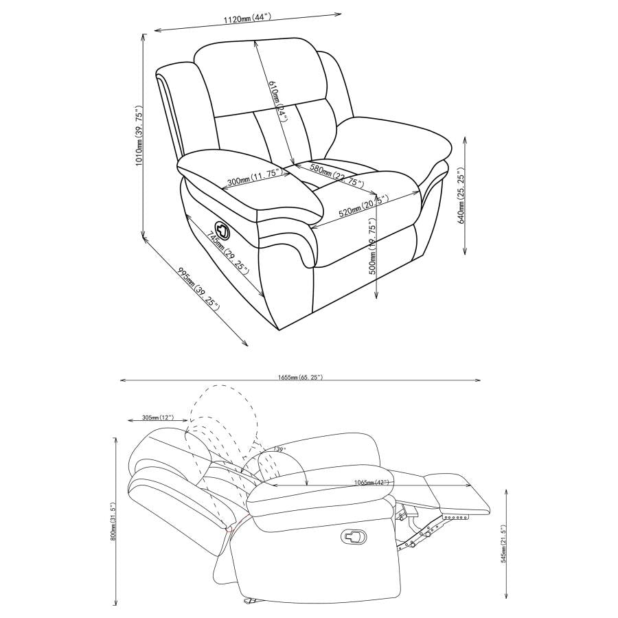 Bahrain - Upholstered Glider Recliner