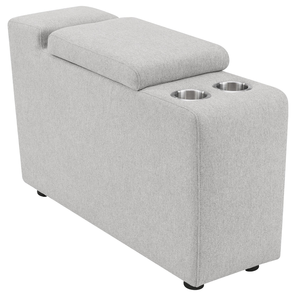 Upholstered Modular Storage Console Dark Grey