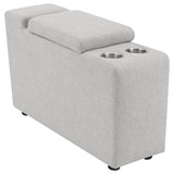 Upholstered Modular Storage Console Dark Grey
