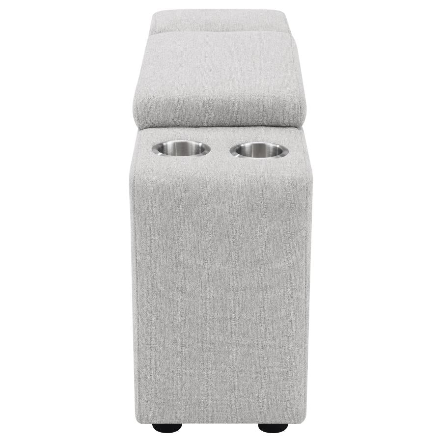 Upholstered Modular Storage Console Dark Grey