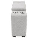 Upholstered Modular Storage Console Dark Grey