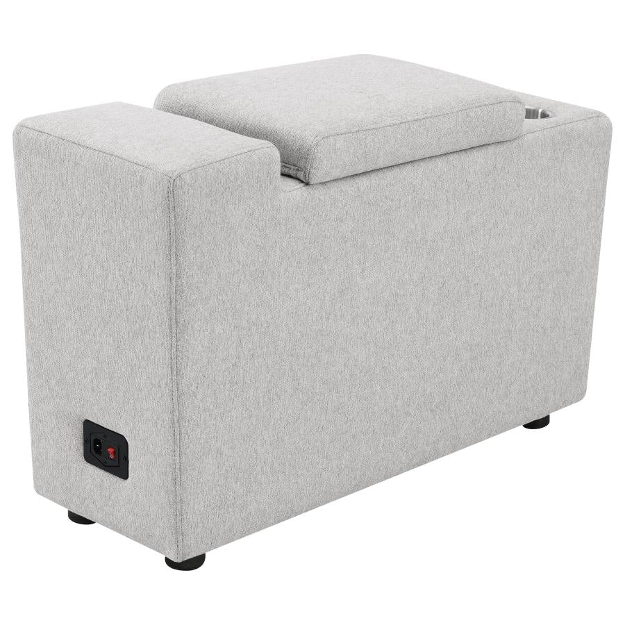 Upholstered Modular Storage Console Dark Grey