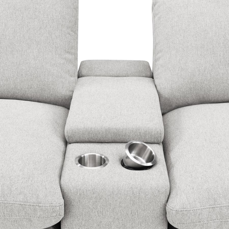 Upholstered Modular Storage Console Dark Grey