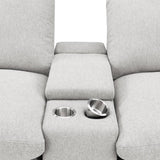 Upholstered Modular Storage Console Dark Grey