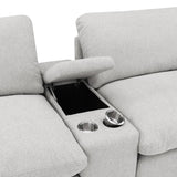 Upholstered Modular Storage Console Dark Grey