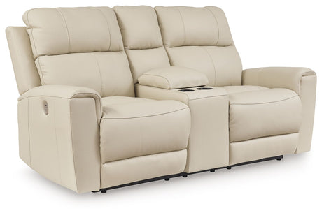 Dahlmoore - Almond - Dbl Power Reclining Loveseat With Console by Signature Design by Ashley® | Bel Furniture