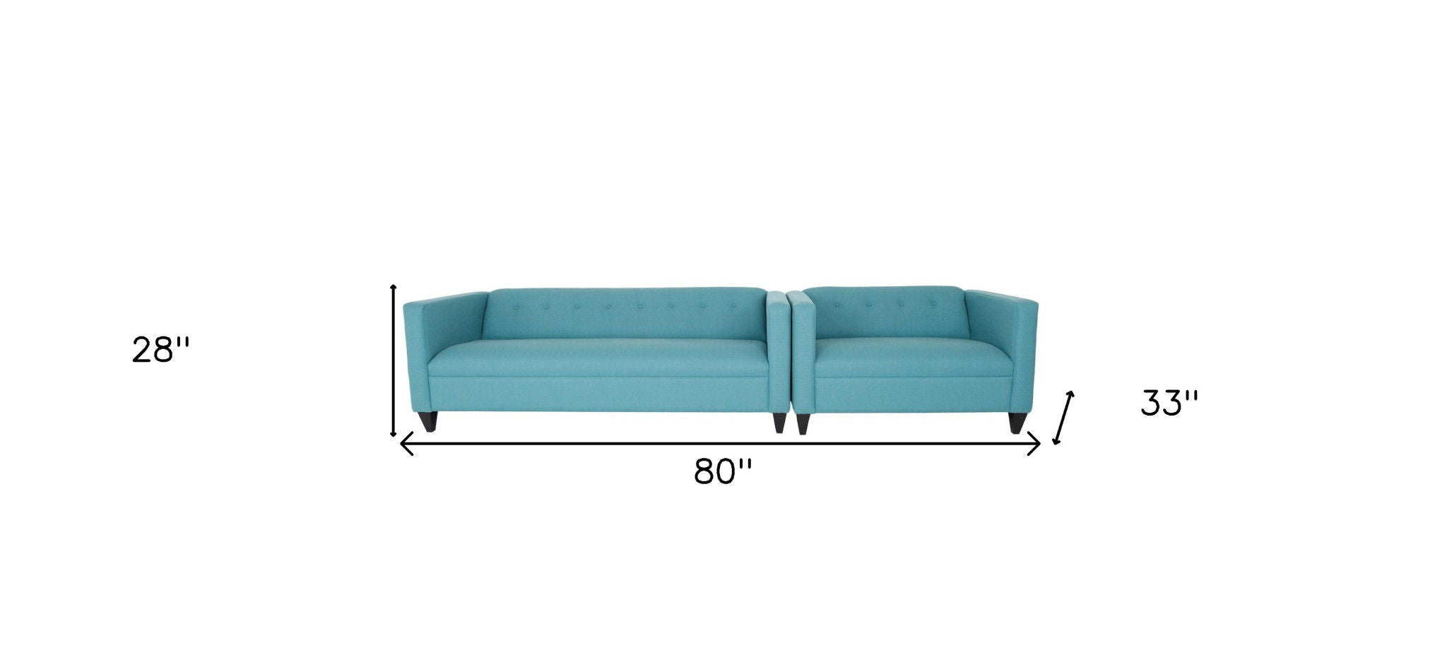 2 Piece Polyester Blend Seating Set - Teal Blue