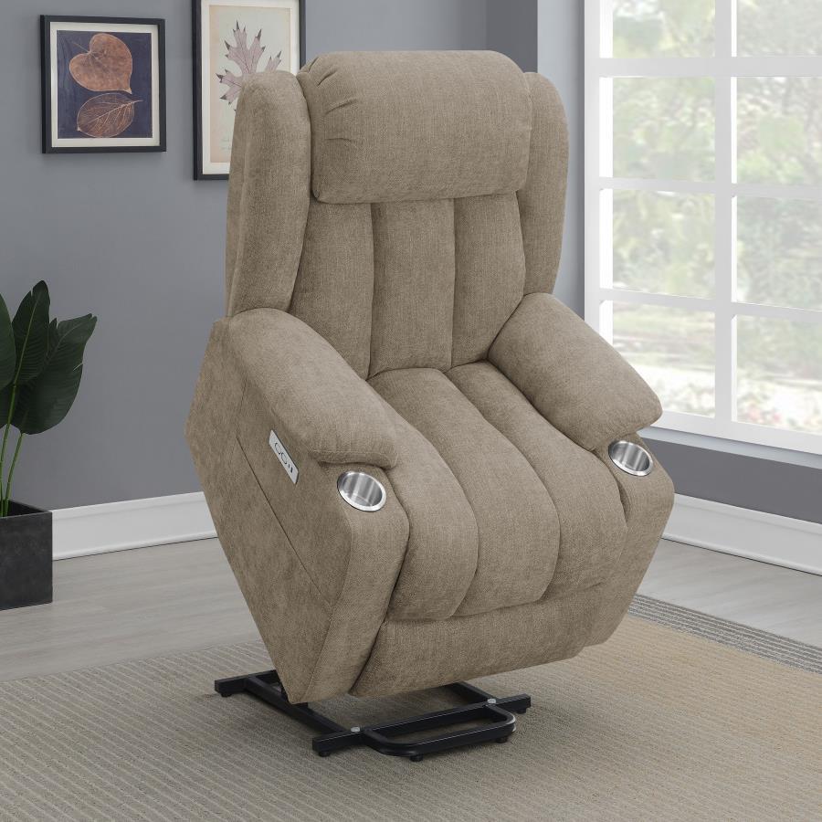 Houston - Upholstered Power Lift Recliner Chair by CoasterEveryday | Bel Furniture