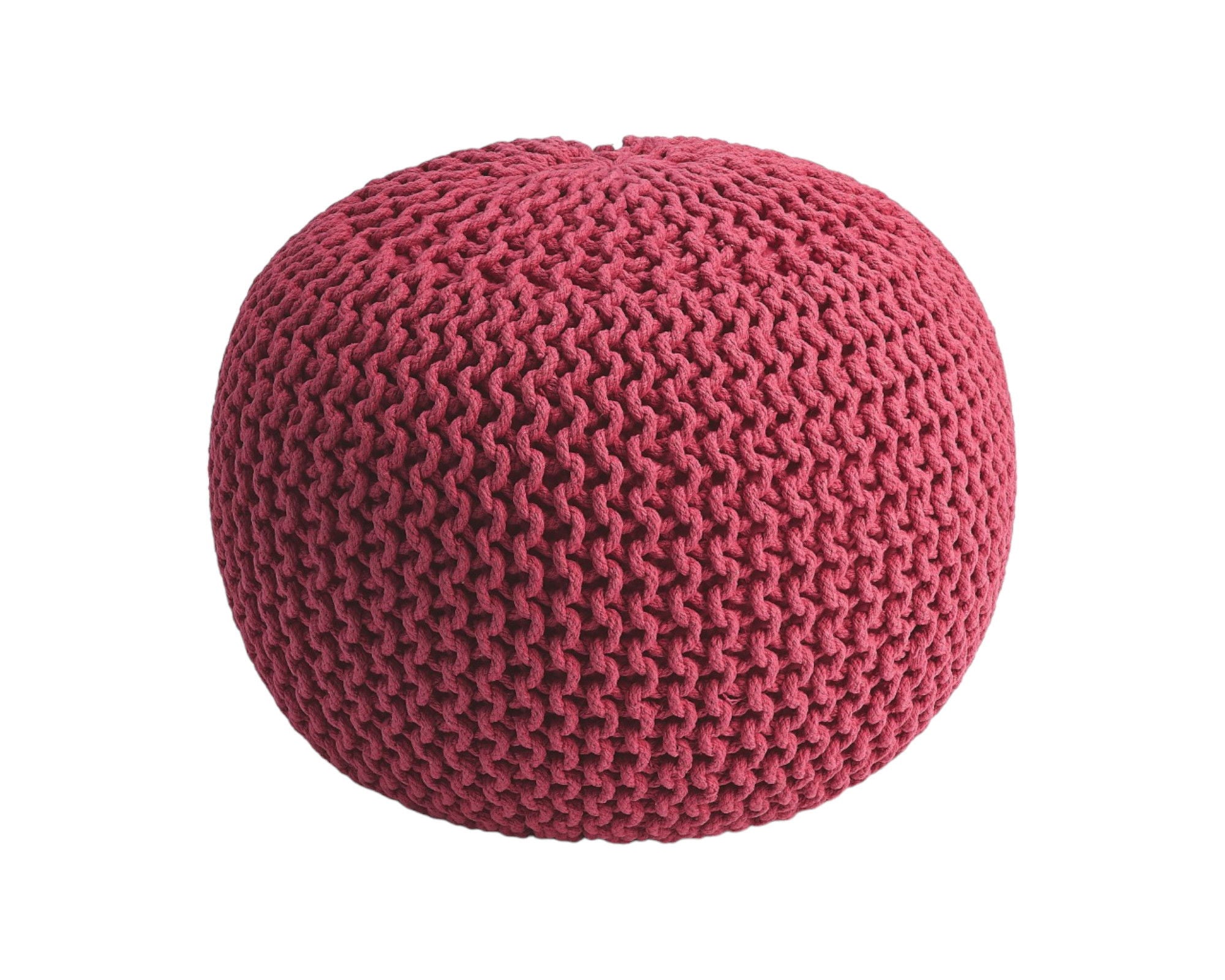 Round Pouf Ottoman - Pink