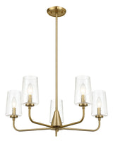 Dazzle - 5 Lights Chandelier With Clear Seeded Satin - Antique Brass / Clear / Gold by Ashcroft Furniture | Bel Furniture