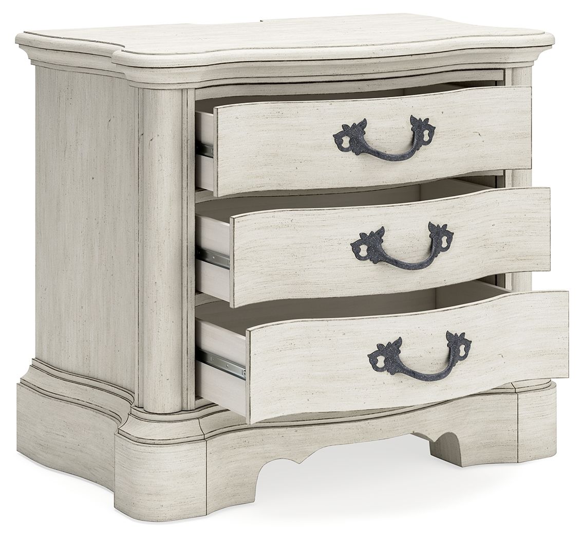 Arlendyne - Three Drawer Night Stand - Antique White