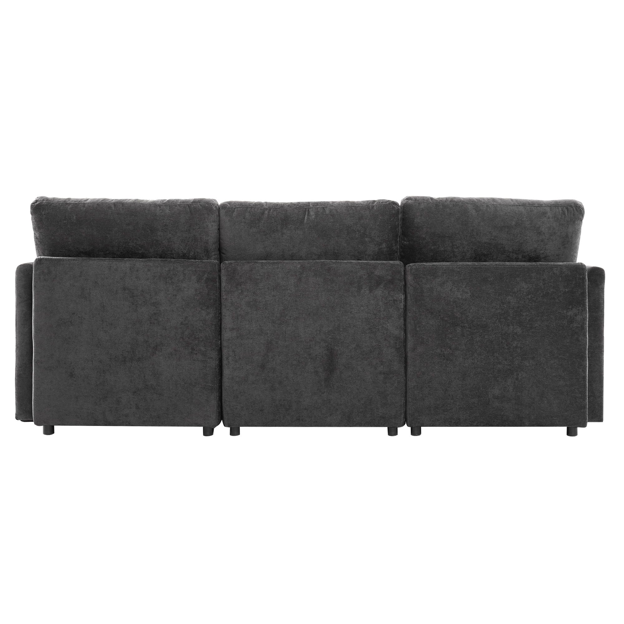 Sectional Sofa Modular Sofa U - Shaped Sofa Couch Sofa Bed L - Shaped Sofa With A Movable Ottoman And Two USB Ports For Living Room