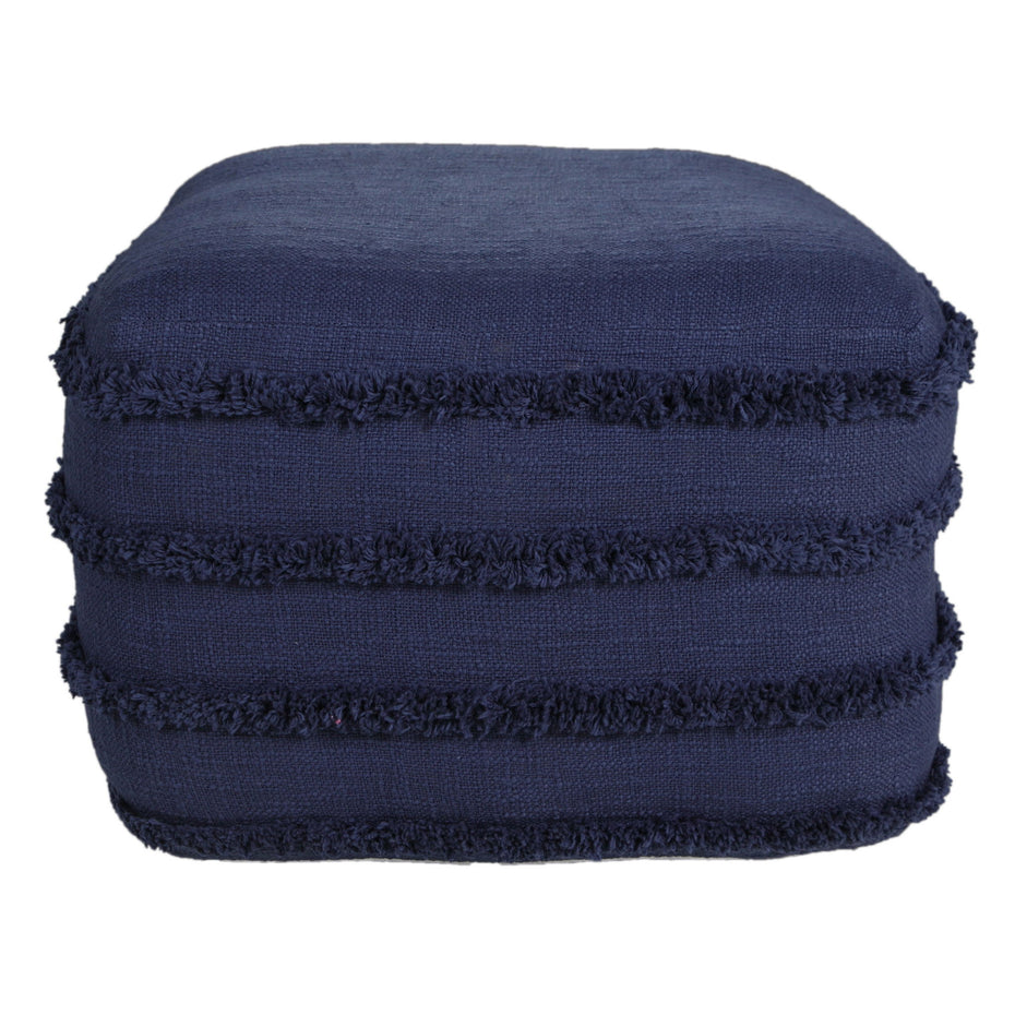 Cotton Square Ottoman 18" - Blue