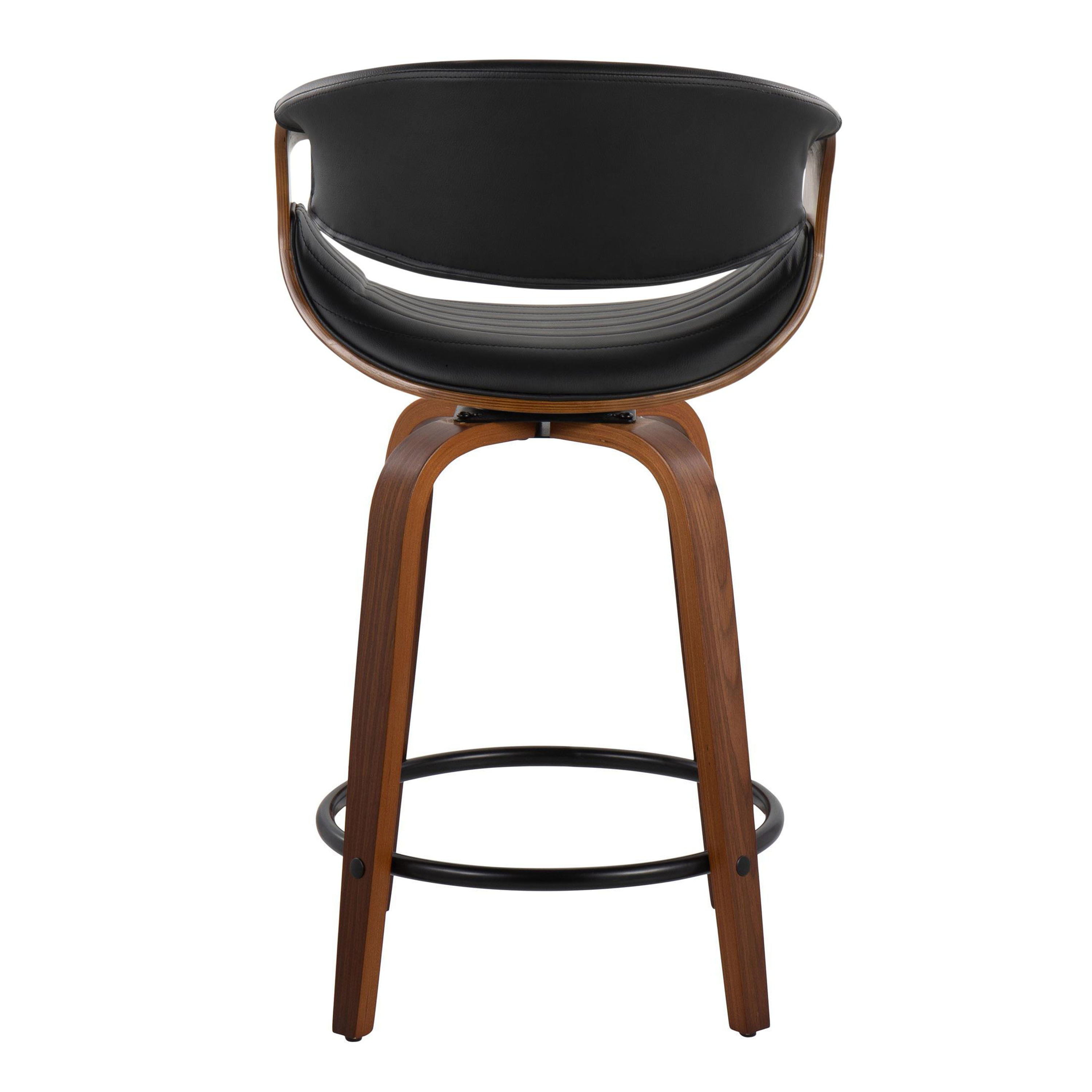 Symphony - Mid Century Modern Fixed Height Counter Stool With Swivel With Round Footrest (Set of 2)