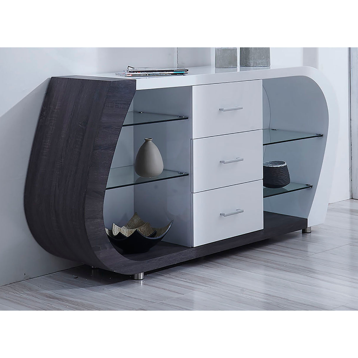 Anne - Buffet - White / Gray