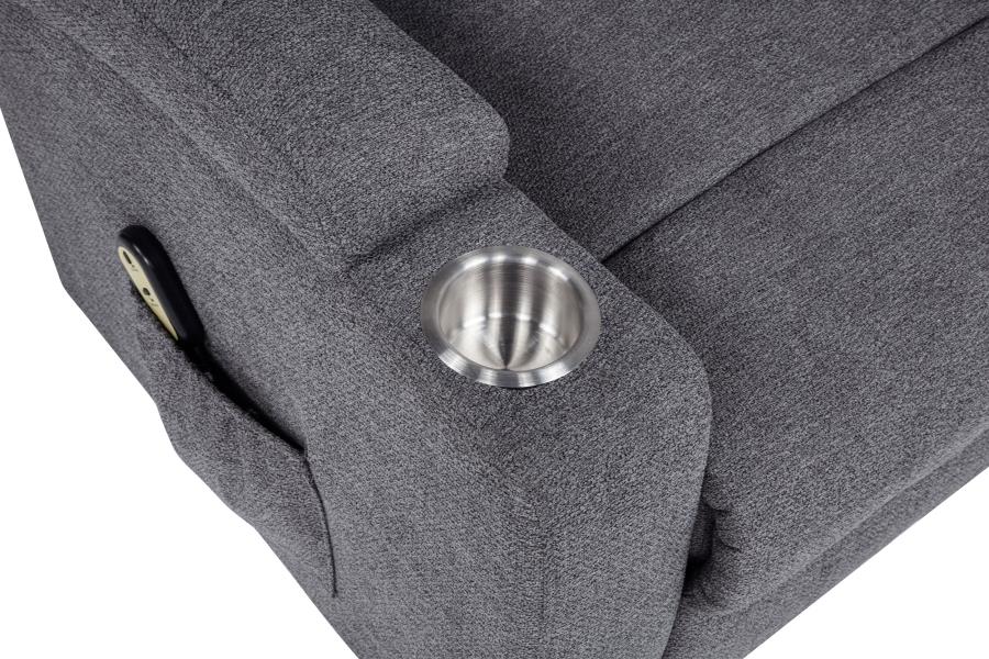 Louie - Chenille Upholstered Power Lift Massage Chair