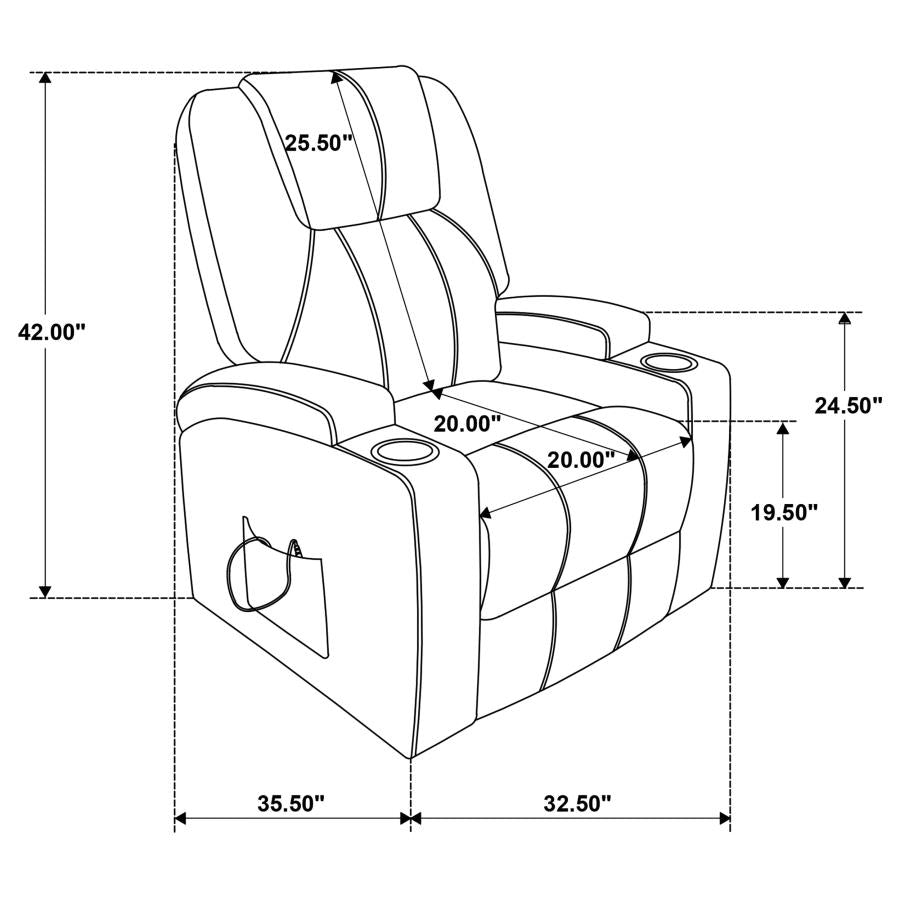 Louie - Chenille Upholstered Power Lift Massage Chair