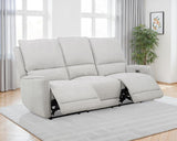 Sylmar - Chenille Upholstered Power Reclining Sofa - Dove Gray
