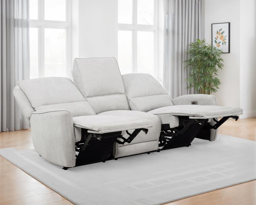 Sylmar - Chenille Upholstered Power Reclining Sofa - Dove Gray