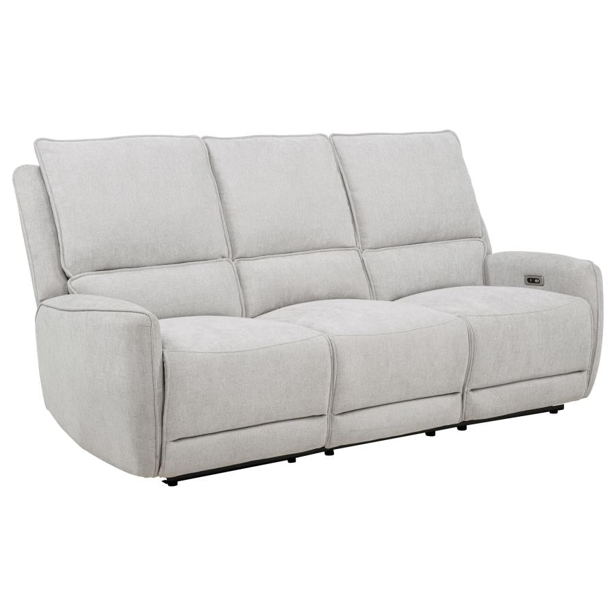 Sylmar Chenille Upholstered Power Reclining Sofa Dove Gray