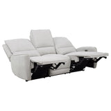 Sylmar - Chenille Upholstered Power Reclining Sofa - Dove Gray