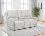 Sylmar - Chenille Upholstered Power Reclining Loveseat - Dove Gray