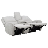 Sylmar - Chenille Upholstered Power Reclining Loveseat - Dove Gray