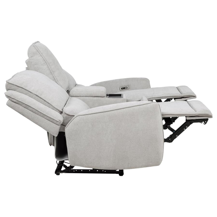 Sylmar - Chenille Upholstered Power Reclining Loveseat - Dove Gray