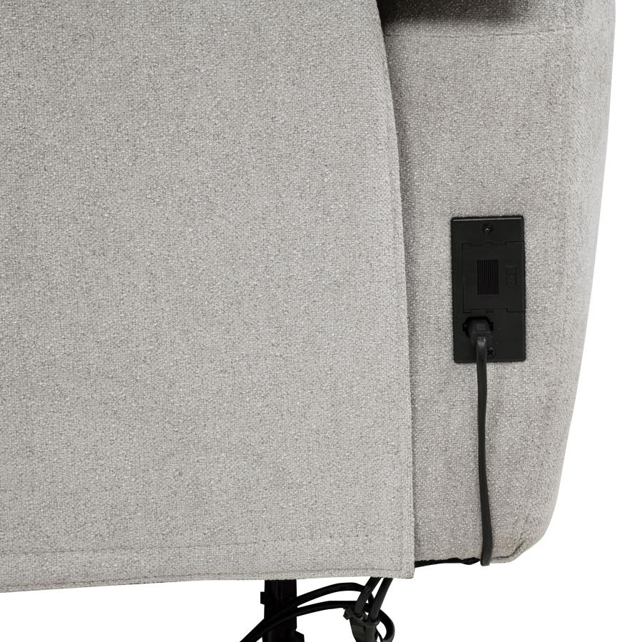 Sylmar - Chenille Upholstered Power Reclining Loveseat - Dove Gray