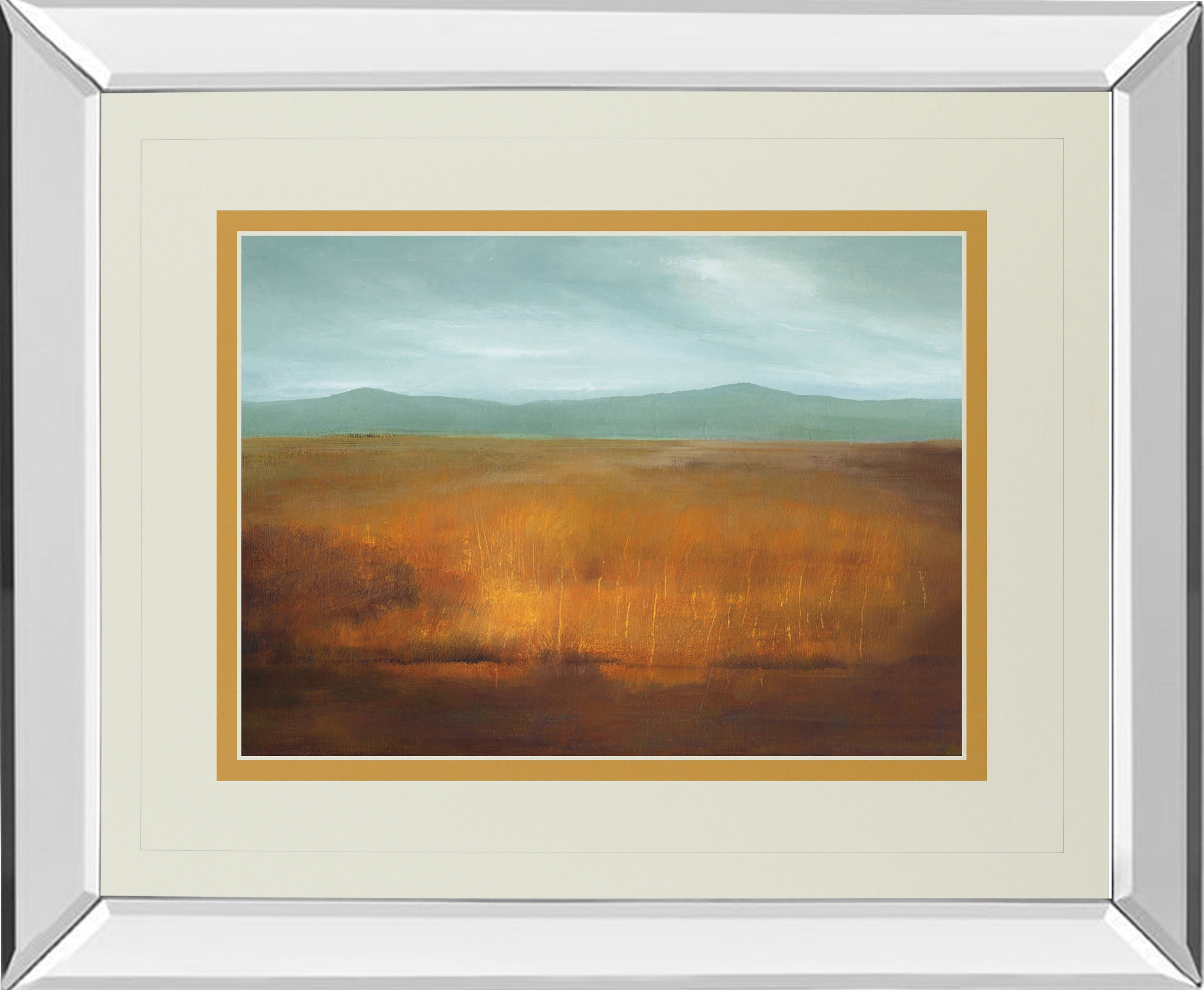 Last Light By Caroline Gold - Mirror Framed Print Wall Art - Orange