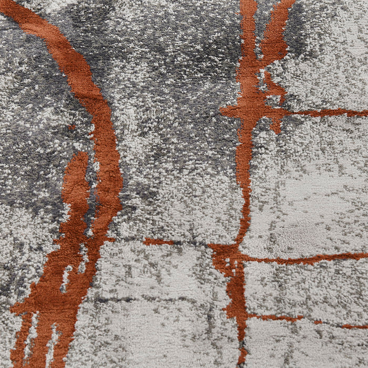 Quarry - 5.25' X 6.5' Abstract Area Rug - Gray / Orange by Jennifer Taylor Home | Bel Furniture