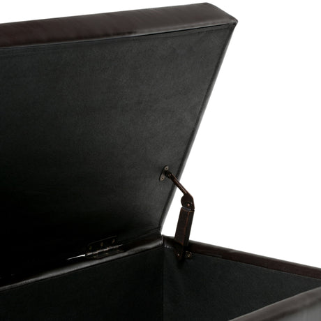 Hamilton - Storage Ottoman - Coffee Brown by Simpli-Home | Bel Furniture