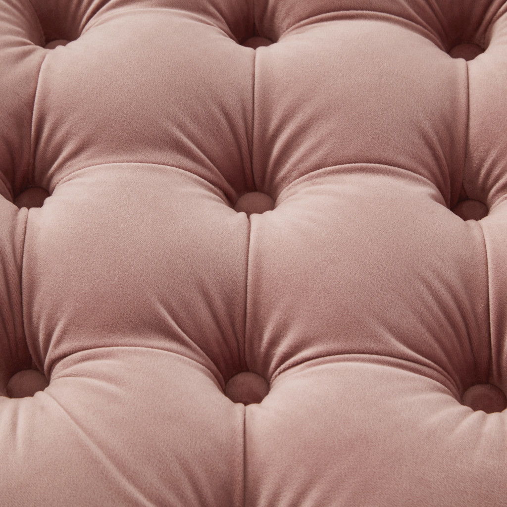 Velvet Tufted Storage - Black / Blush