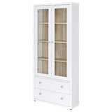 Hawthorne - 4-Shelf Glass Door Tall Cabinet With Drawers by Coaster Fine Furniture | Bel Furniture