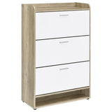 Denia - 3-Tier Engineered Wood Shoe Cabinet White by CoasterEveryday | Bel Furniture