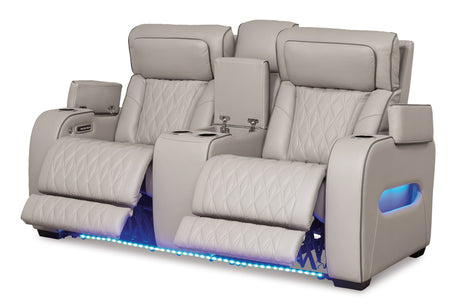 Boyington - Power Reclining Loveseat With Console/Adj Hdrst by Signature Design by Ashley® | Bel Furniture