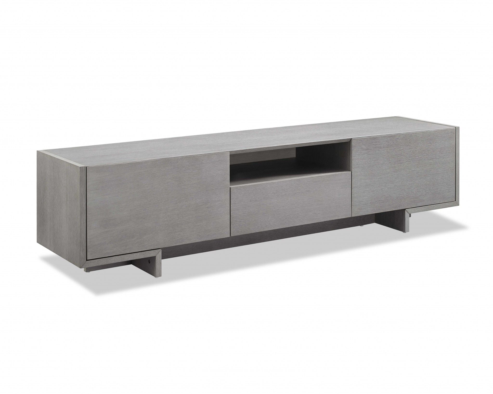 Wood Cabinet Enclosed Storage TV Stand - Gray