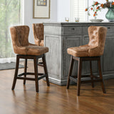 Holmes - Tufted High Back 360 Swivel Counter Height Barstool